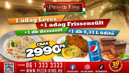 Pizza King 3 - Extra menü - Szuper ajánlat - Online rendelés